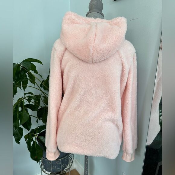 Rampage Women's Pink Pom Pom Plush Hoodie Pullover Sleeping Hoodie size M - Picture 2 of 7